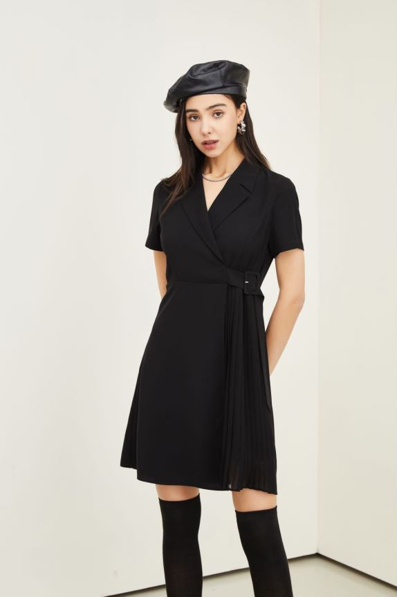 Pleated Chiffon Little Black Dress – Westside Supply Co.