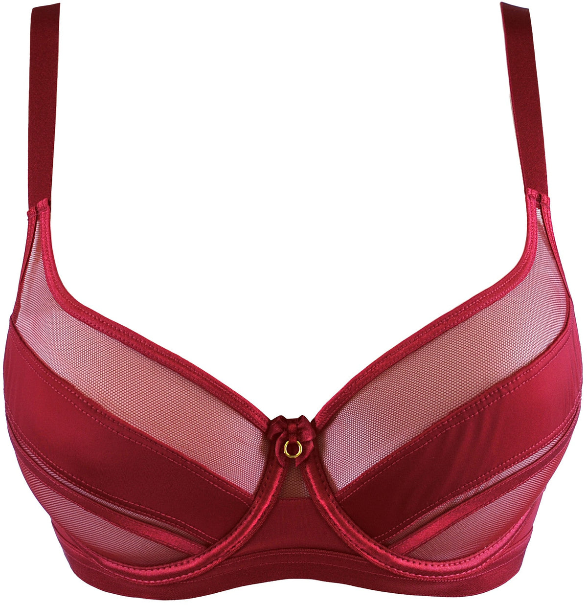 Axami Linea Burgundy Soft Sheer Mesh Balconette Bra-2