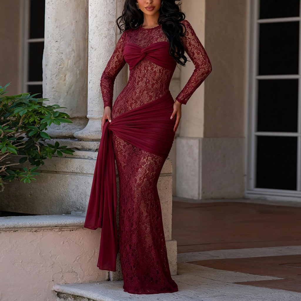 Long-Sleeve Lace Maxi Dress – Westside Supply Co.
