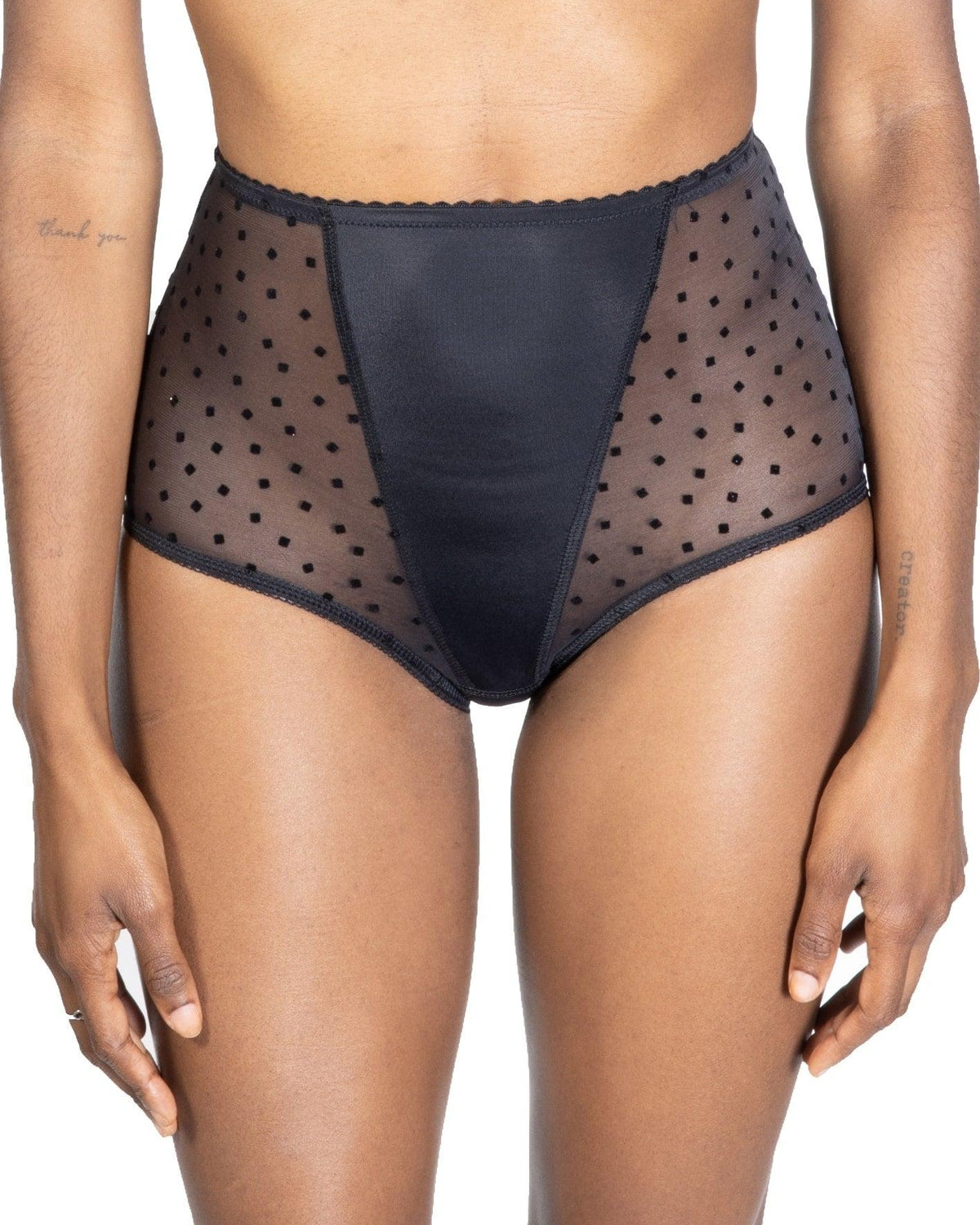 High-Waist Polkadot Panties Full Coverage, Deneb-1