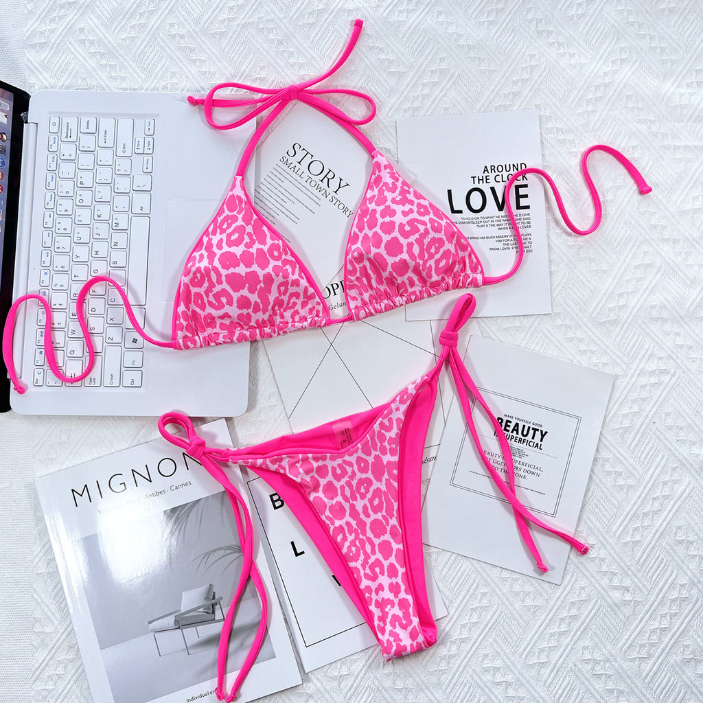 Women's leopard halter bikini set - product image 5