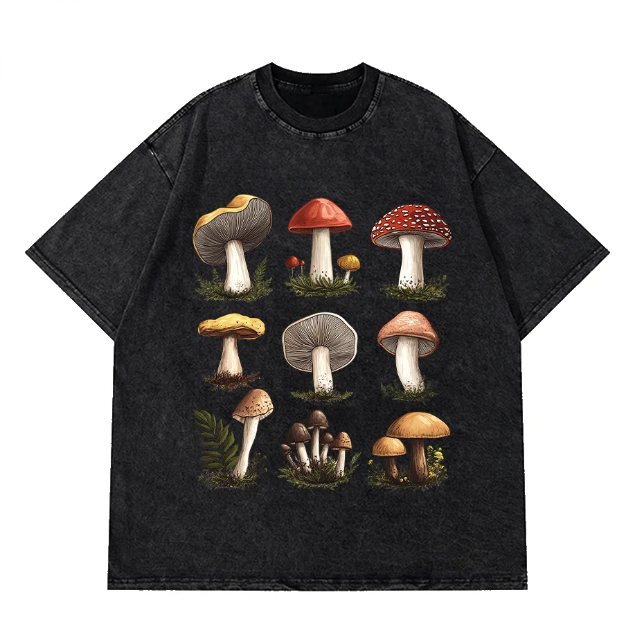 Vintage Mushroom Graphic Oversized Grunge T-Shirt-0