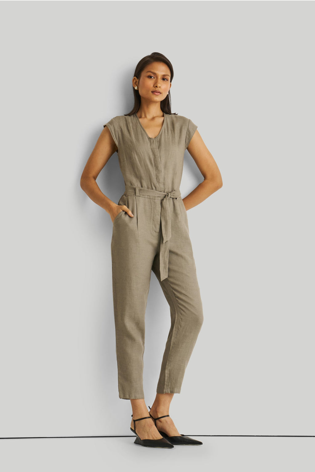 Evening Chai Jumpsuit in Dark Green-2
