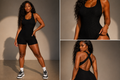 Textured Sculpt Cross Back Romper – Active Bodycon One Piece