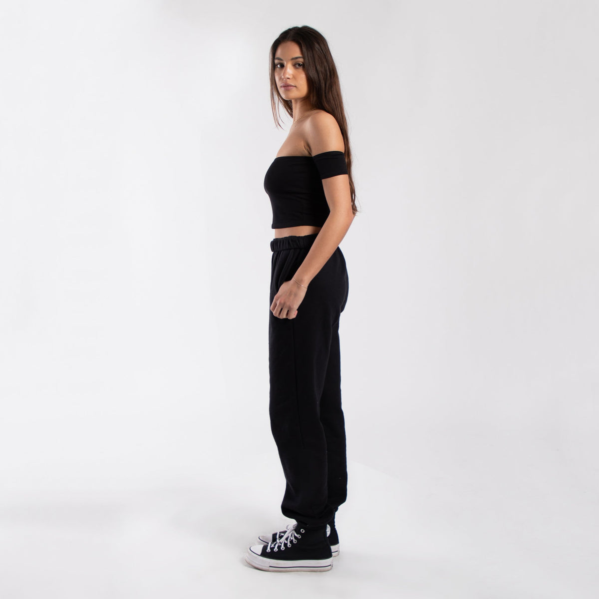 0891 - Women's Off Shoulder Cropped Tee