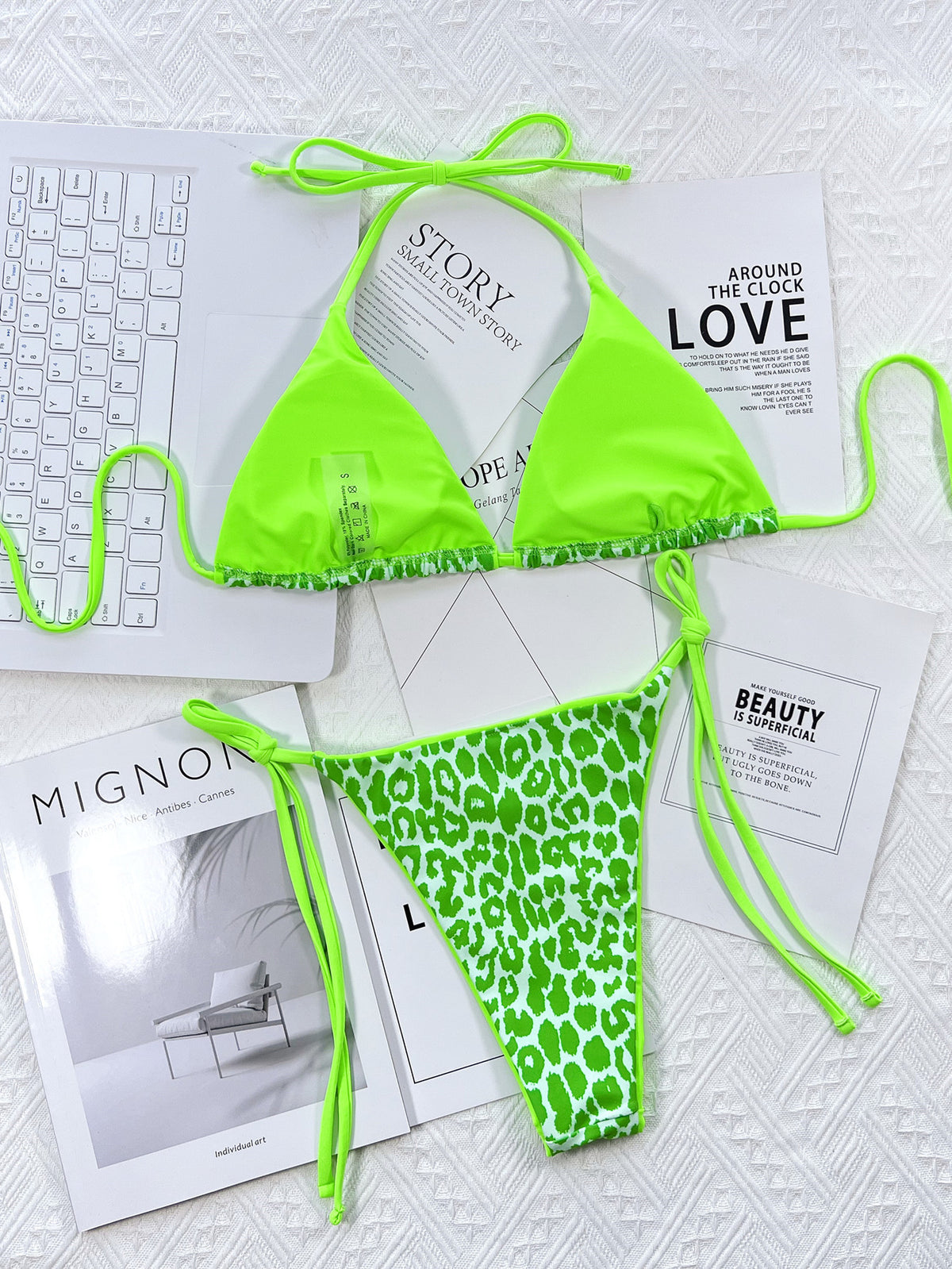 Women's leopard halter bikini set - product image 11