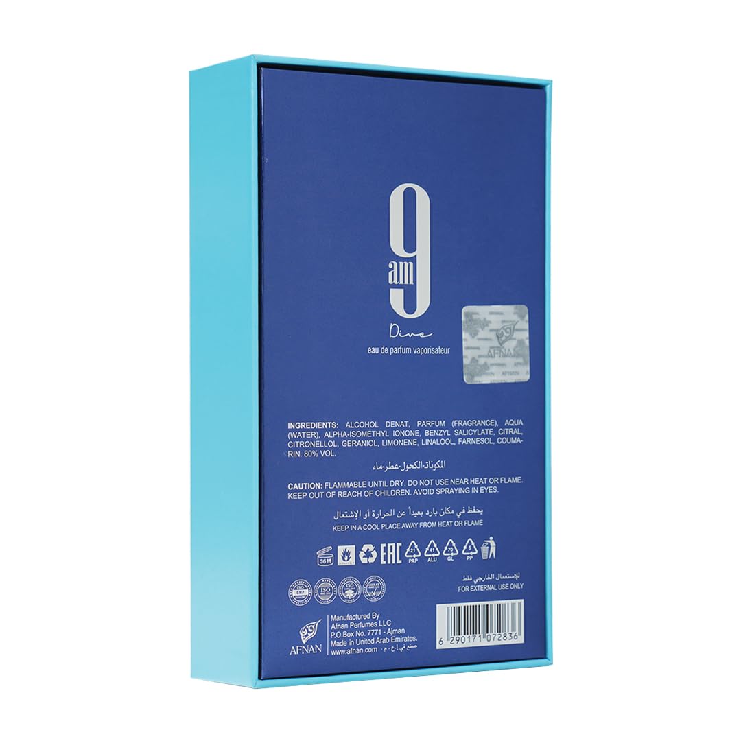 Afnan 9 PM For Men Eau De Parfum, 3.4 Fl. Oz