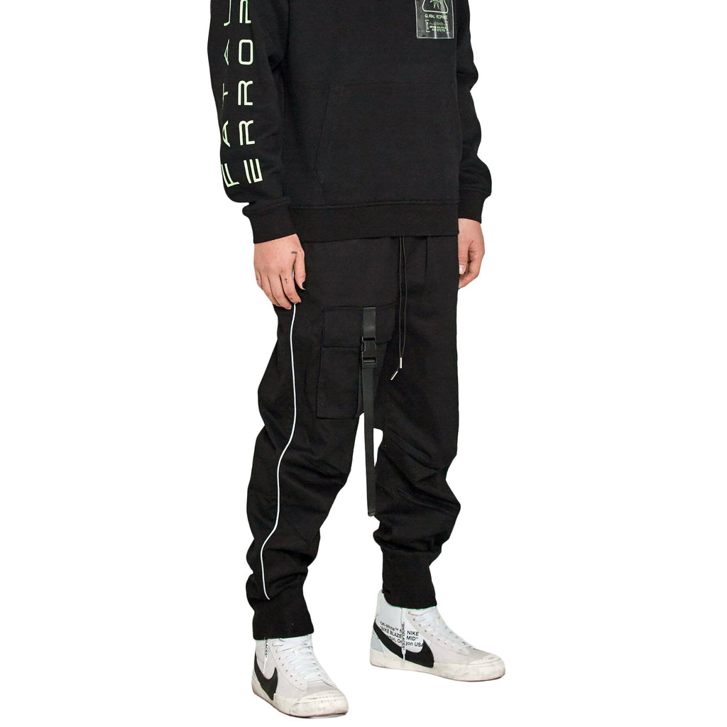 Men's Tactical Strap Cargo Joggers in Black - Konus