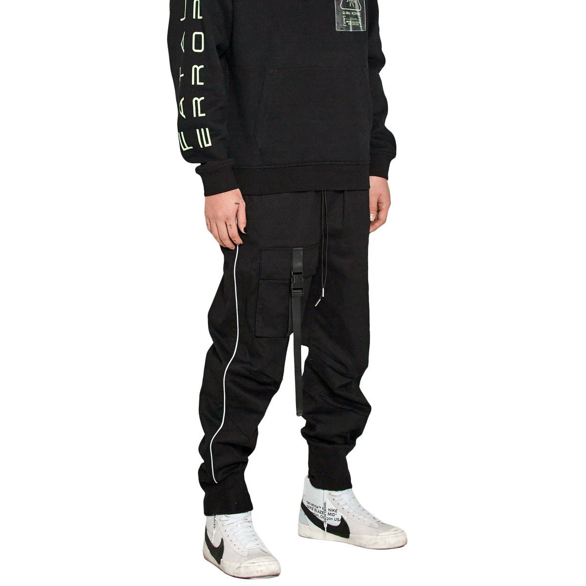 Men's Tactical Strap Cargo Joggers in Black - Konus