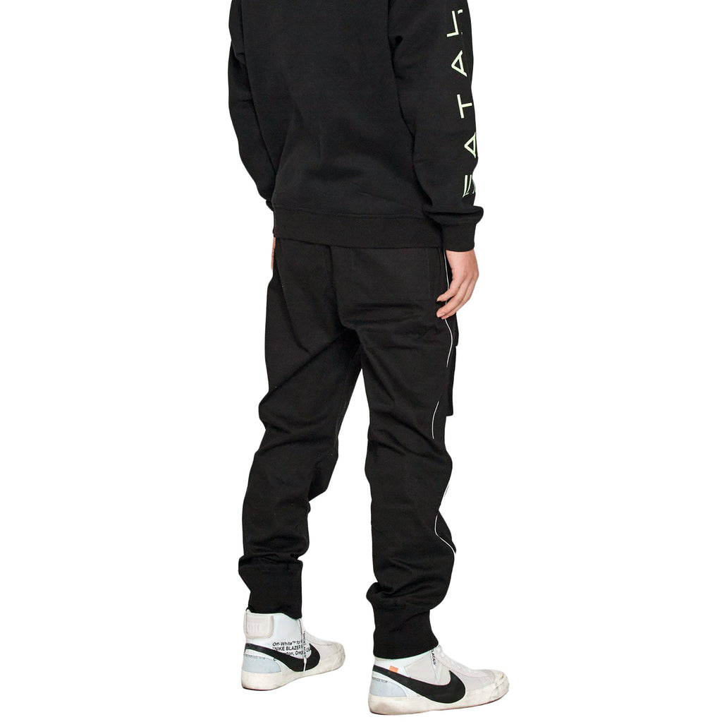 Men's Tactical Strap Cargo Joggers in Black - Konus