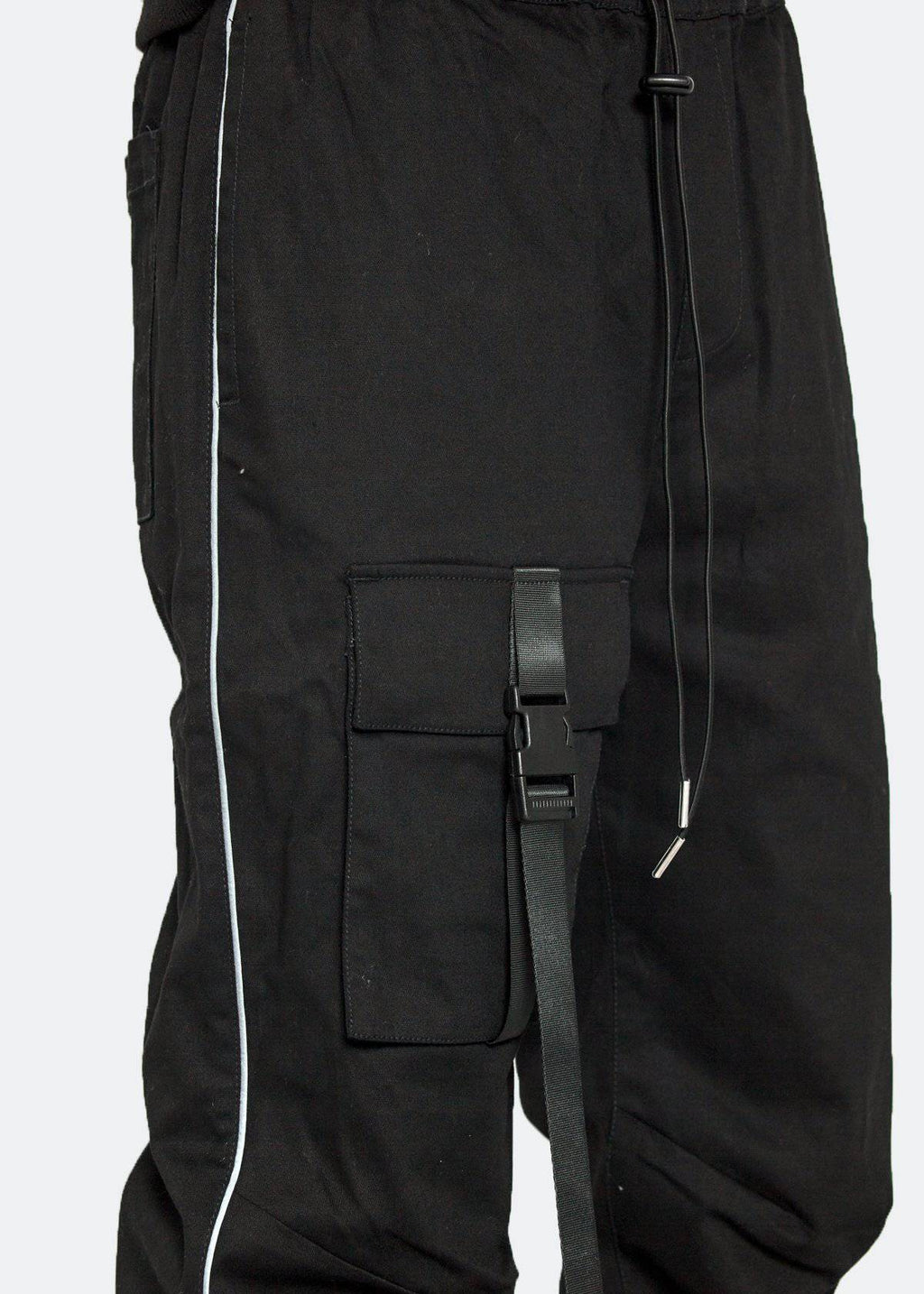 Men's Tactical Strap Cargo Joggers in Black - Konus
