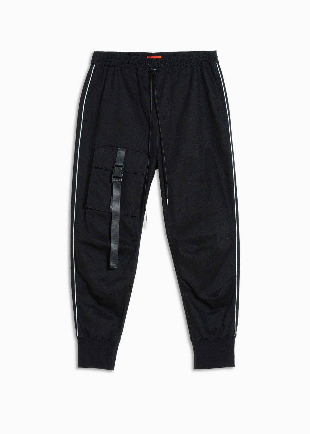 Men's Tactical Strap Cargo Joggers in Black - Konus