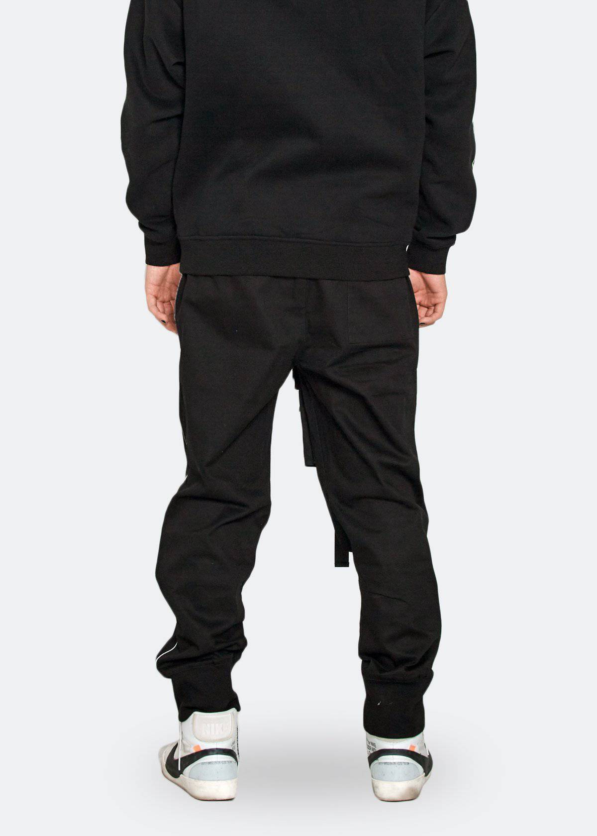 Men's Tactical Strap Cargo Joggers in Black - Konus