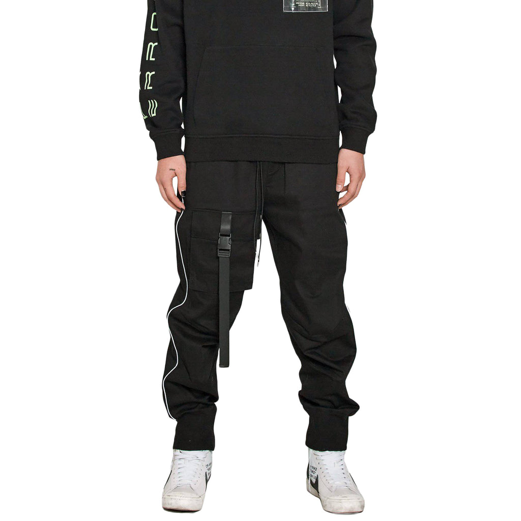 Men's Tactical Strap Cargo Joggers in Black - Konus