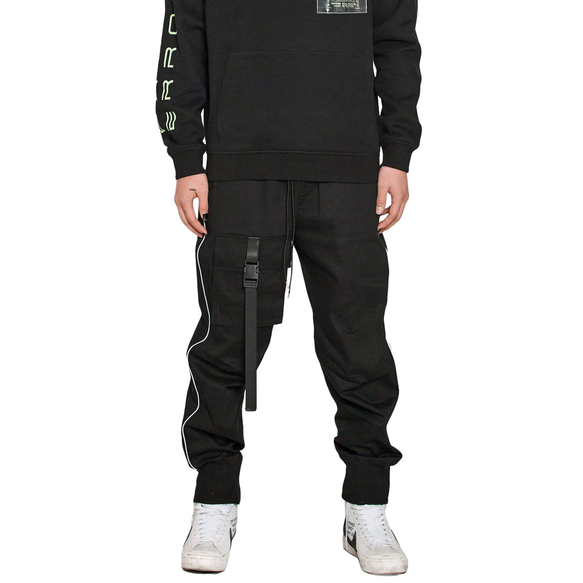 Men's Tactical Strap Cargo Joggers in Black - Konus