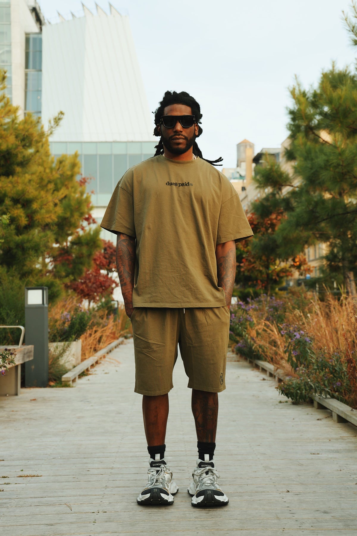 Oversized Streetwear Shorts – “Dues Paid” Matching Shorts – Relaxed Fit