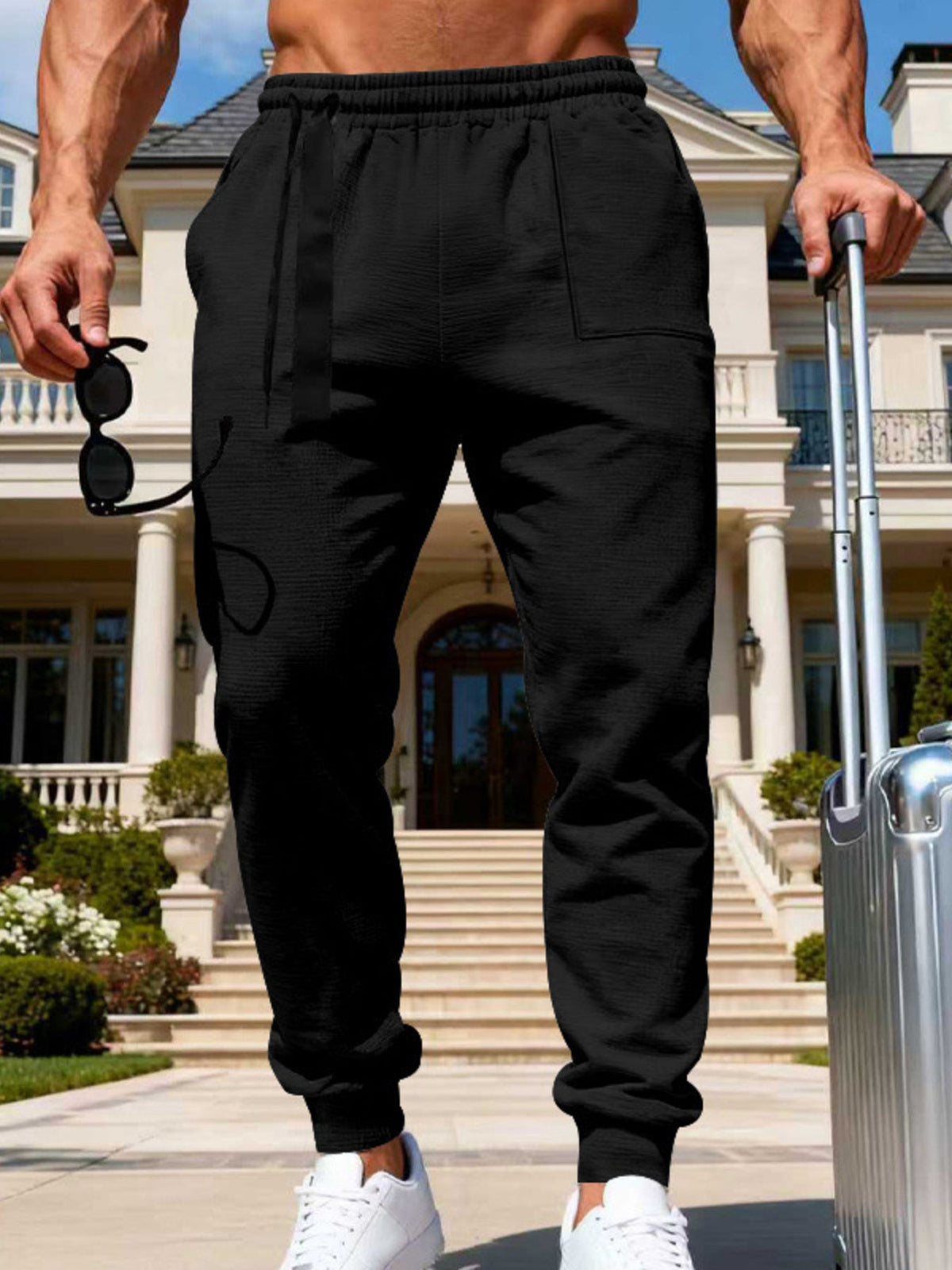 Men's Full Size Drawstring Waist Joggers Plus Size