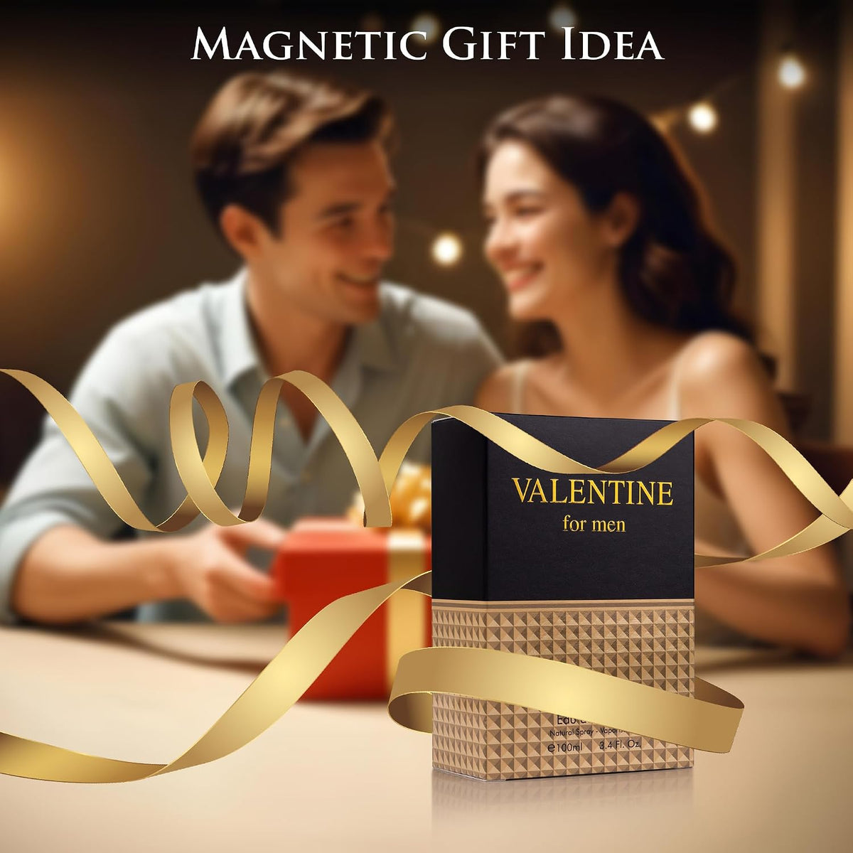 URBAN COLLECTION Valentine for Men Eau De Parfum- Top Notes of Woody & Outdoor - Middle Scent of Roasted Coffee Bean, Chocolate & Hazelnut - Free of Paraben - Elegant 100ml Bottle, Men Parume