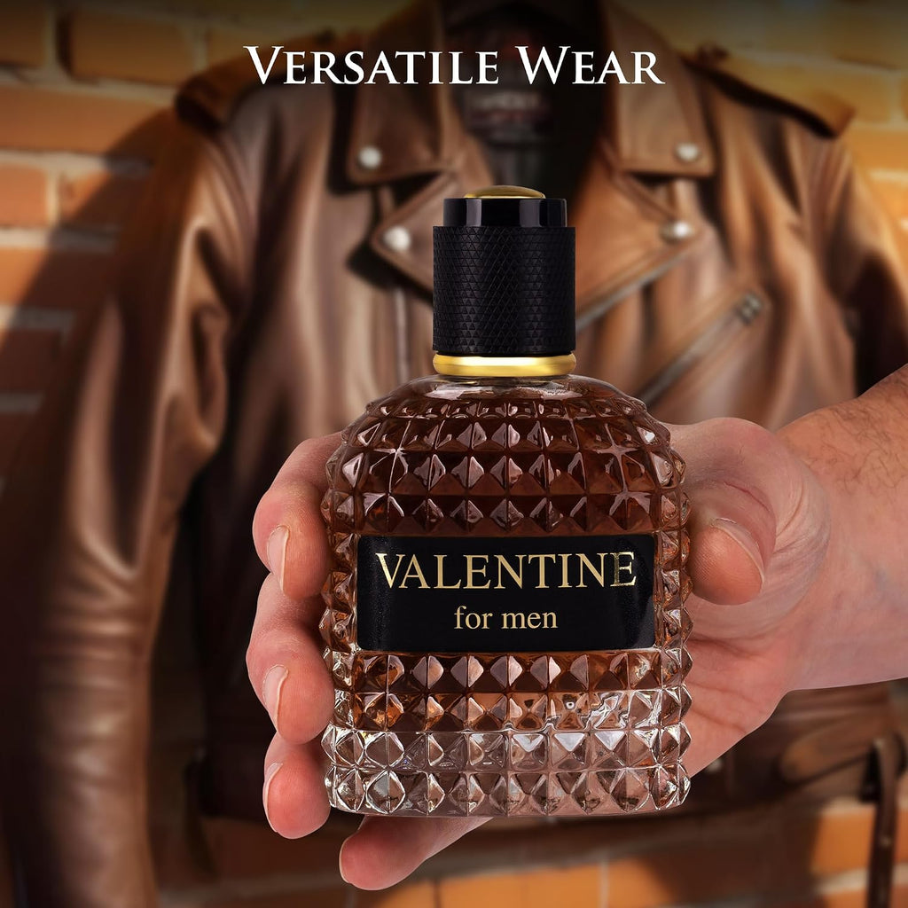 URBAN COLLECTION Valentine for Men Eau De Parfum- Top Notes of Woody & Outdoor - Middle Scent of Roasted Coffee Bean, Chocolate & Hazelnut - Free of Paraben - Elegant 100ml Bottle, Men Parume