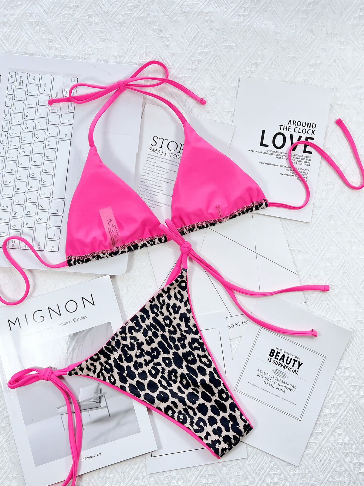 Women's leopard halter bikini set - product image 26