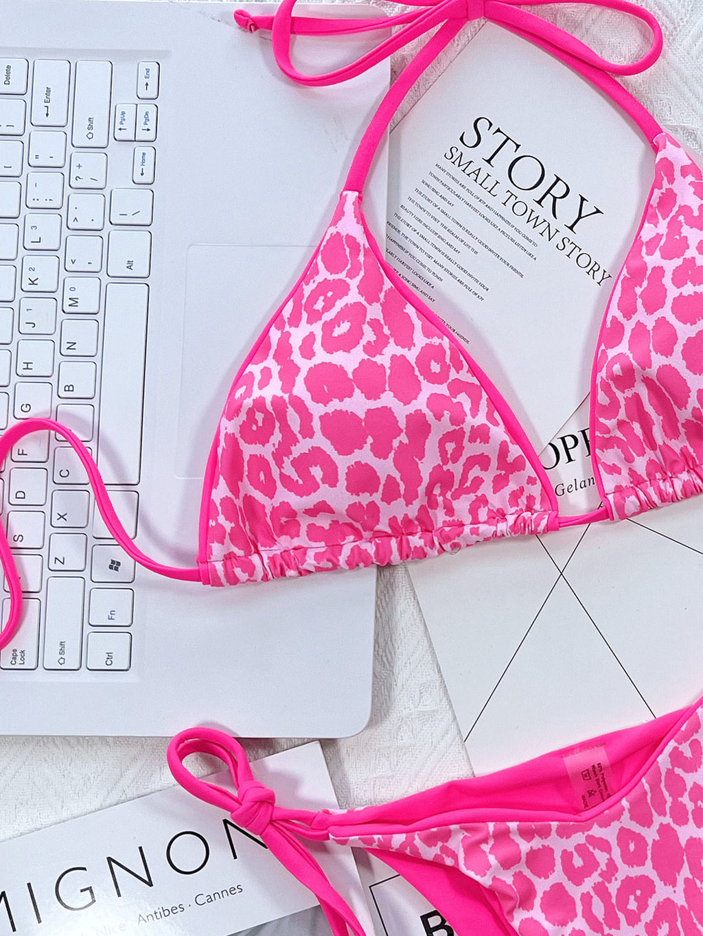 Women's leopard halter bikini set - product image 3