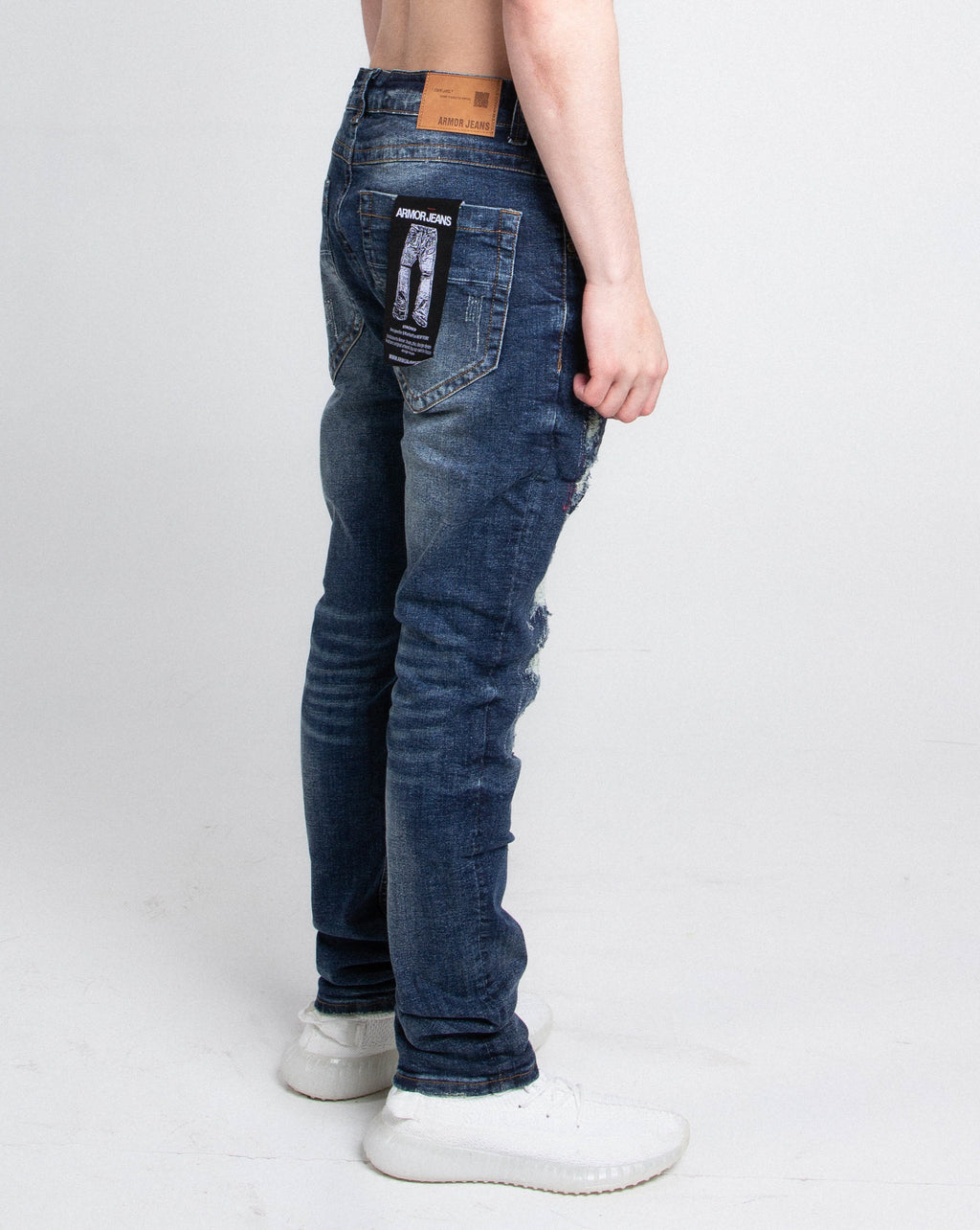 A403 Ripped Mid-Rise Skinny Jeans