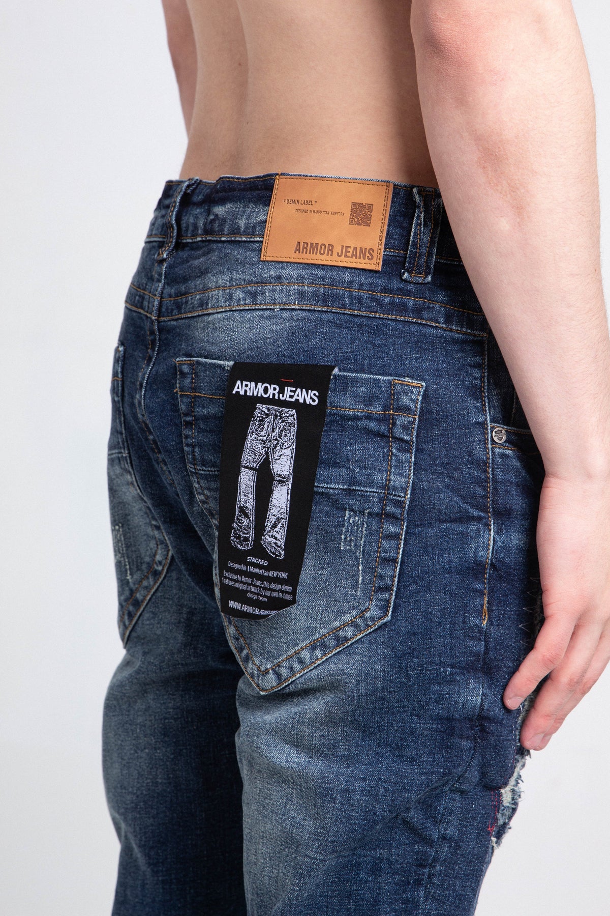 A403 Ripped Mid-Rise Skinny Jeans