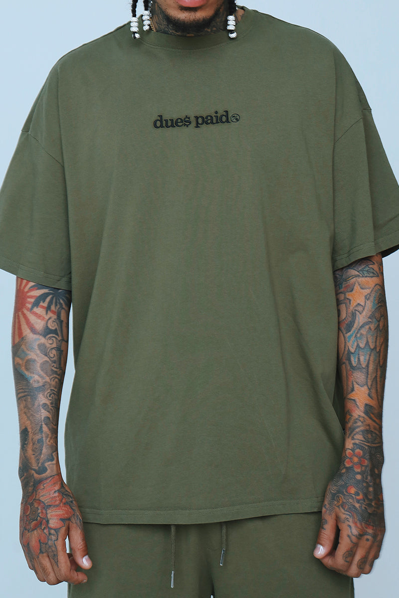 Oversized Graphic T-Shirt – “Dues Paid” Streetwear Tee – Relaxed Fit