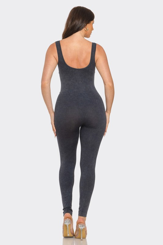Midnight Sculpt Ribbed Jumpsuit