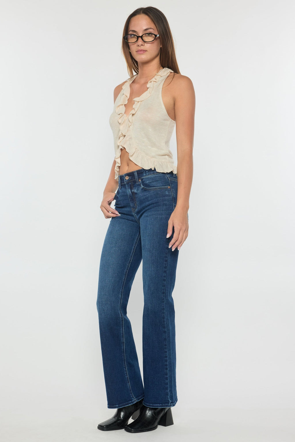 High Rise Baby Wide Leg Jeans-0