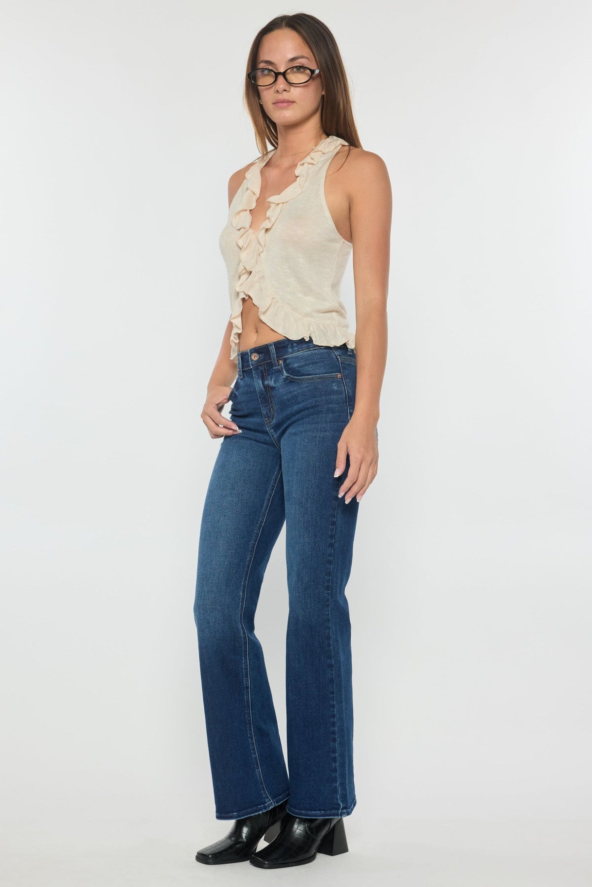 High Rise Baby Wide Leg Jeans-0