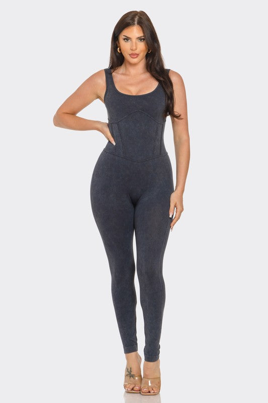 Midnight Sculpt Ribbed Jumpsuit