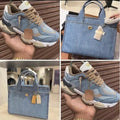 Denim 2-Piece Set | Statement Sneakers + Matching Tote Bag