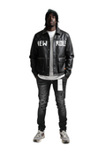 DRAKON Faux Leather Crop Top Jacket