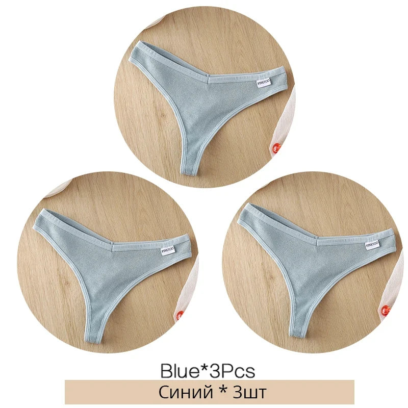 Comfortable Cotton G-String Thongs for Women – 3-Piece Panties Set