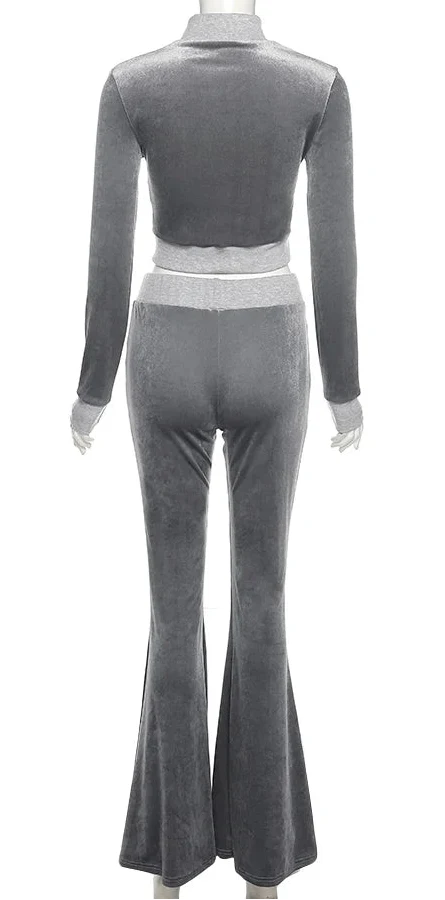Velour Luxe Zip-Up Jogger Set