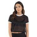 6031 - CLOSEOUT Women's Cropped Mesh Ringer Tee