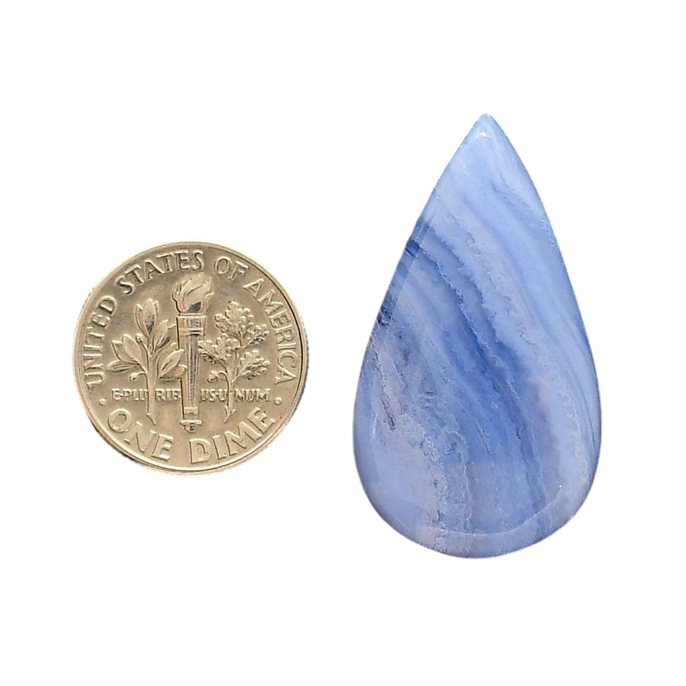 Blue Lace Agate 18.7x33.3x5.8 mm Pear Shape Polished Gemstone LS89-05445
