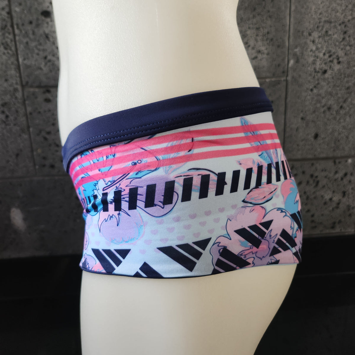 Loco Boutique Woman's Watercolor Hibis Reversible Boy Shorts-1