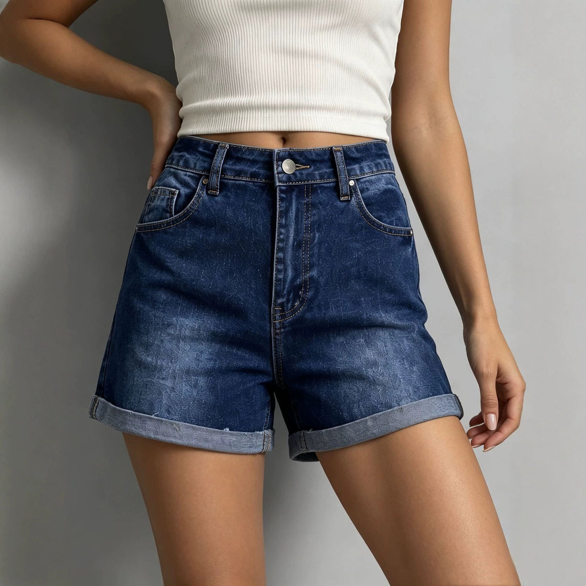High-Waist Retro Denim Shorts – Westside Supply Co.