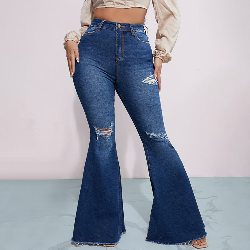 High-Waist Ripped Flare Jeans – Westside Supply Co.