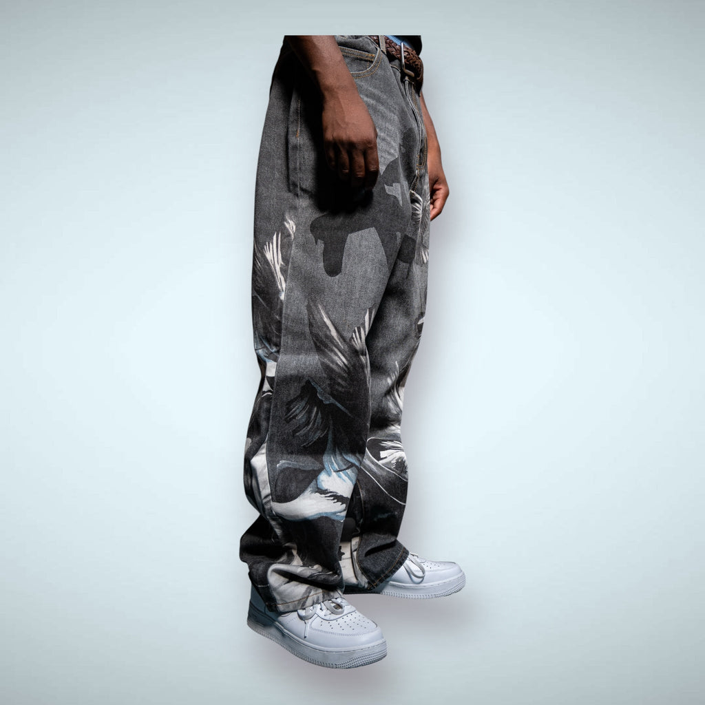 RM204B Graphic Baggy Jeans
