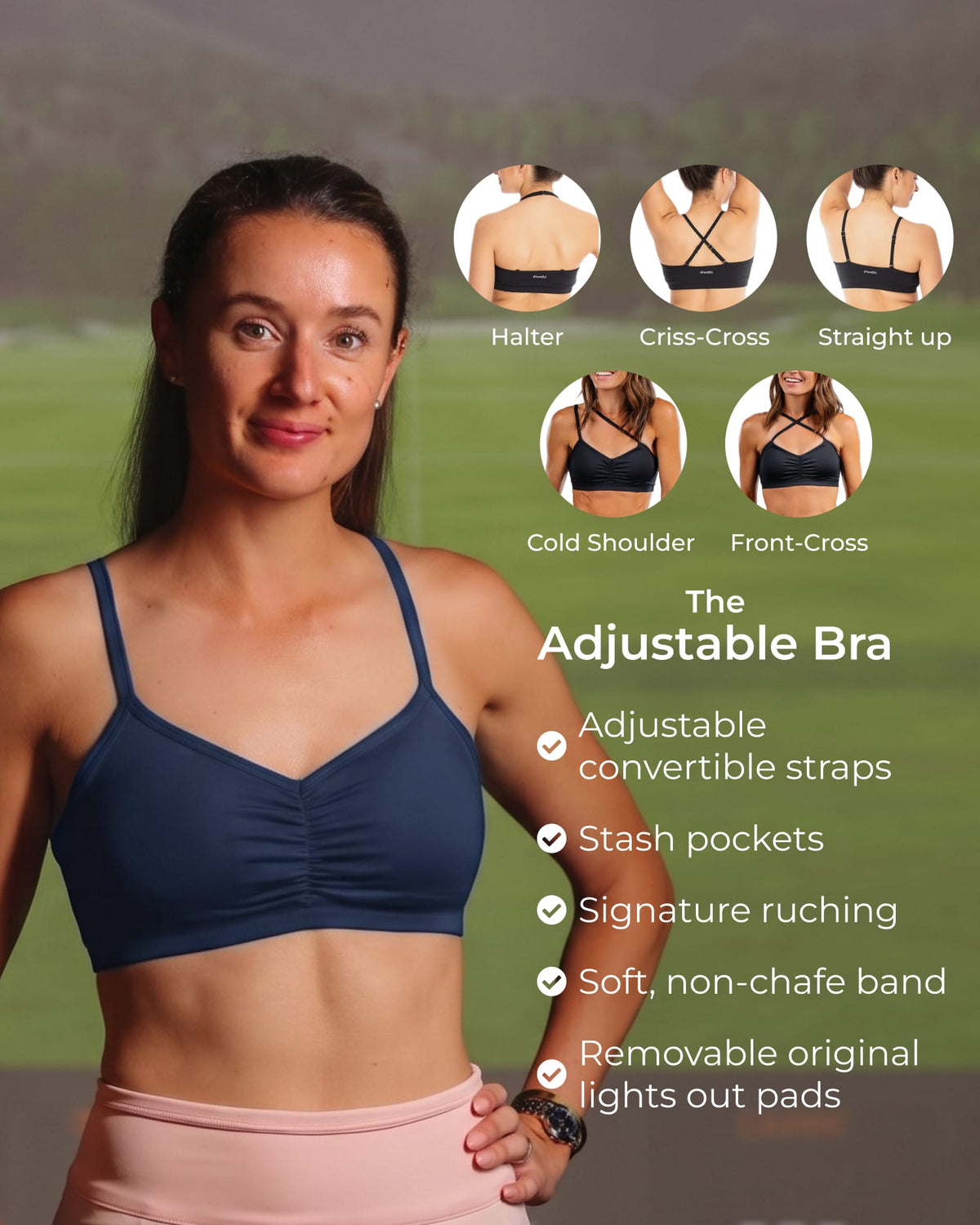 Adjustable Bra – Night Swim Navy-2