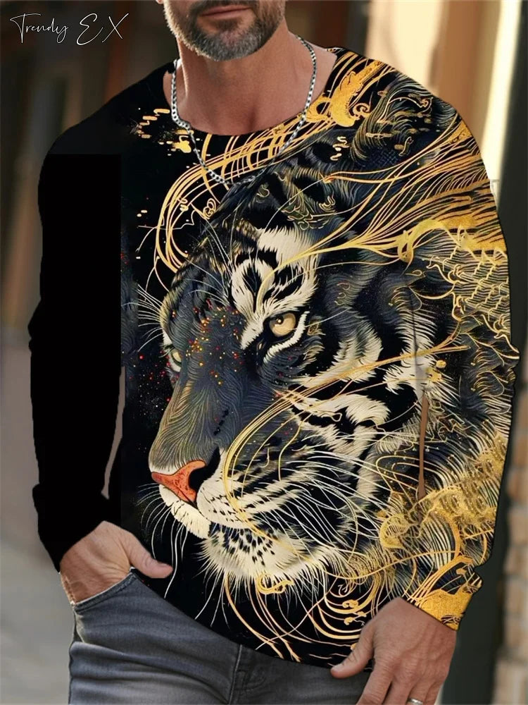 Men's 3D Tiger Graphic Long-Sleeve Tee – Westside Supply Co.
