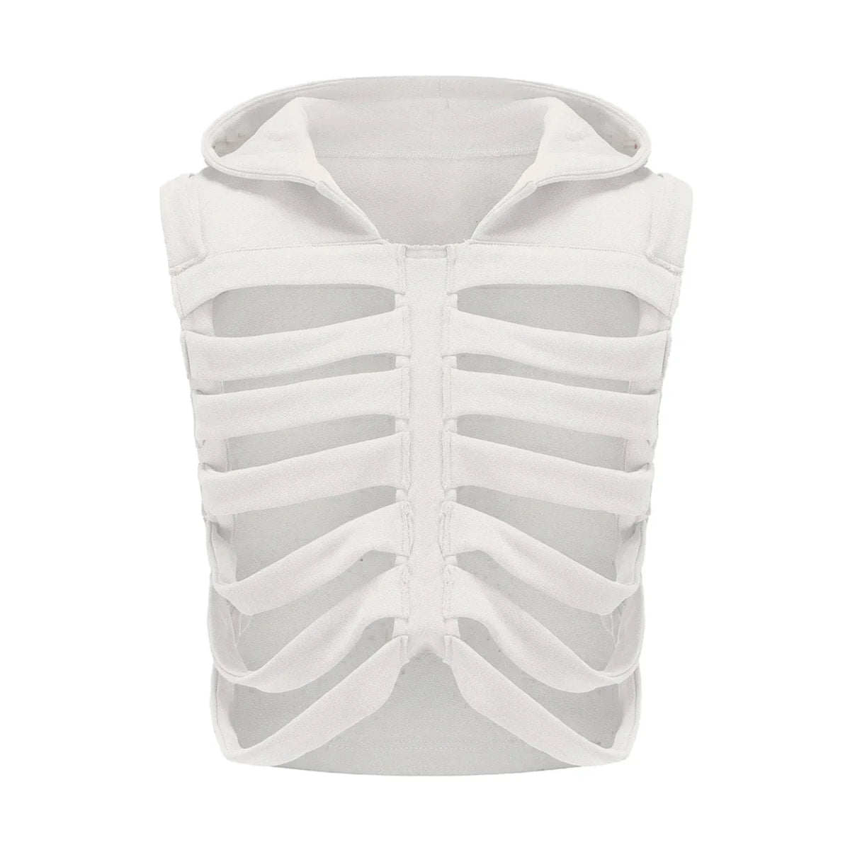 Women Gothic Vest Coat Hollowed Skeletal Gilet Hoodie Sleeveless Hooded Waistcoat Streetwear for Party - product image 10