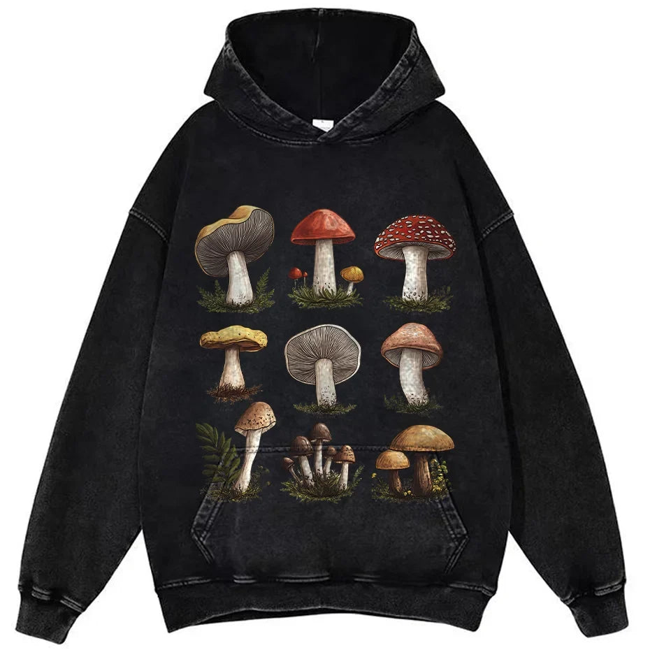 Vintage Mushroom Graphic Oversized Grunge T-Shirt-2
