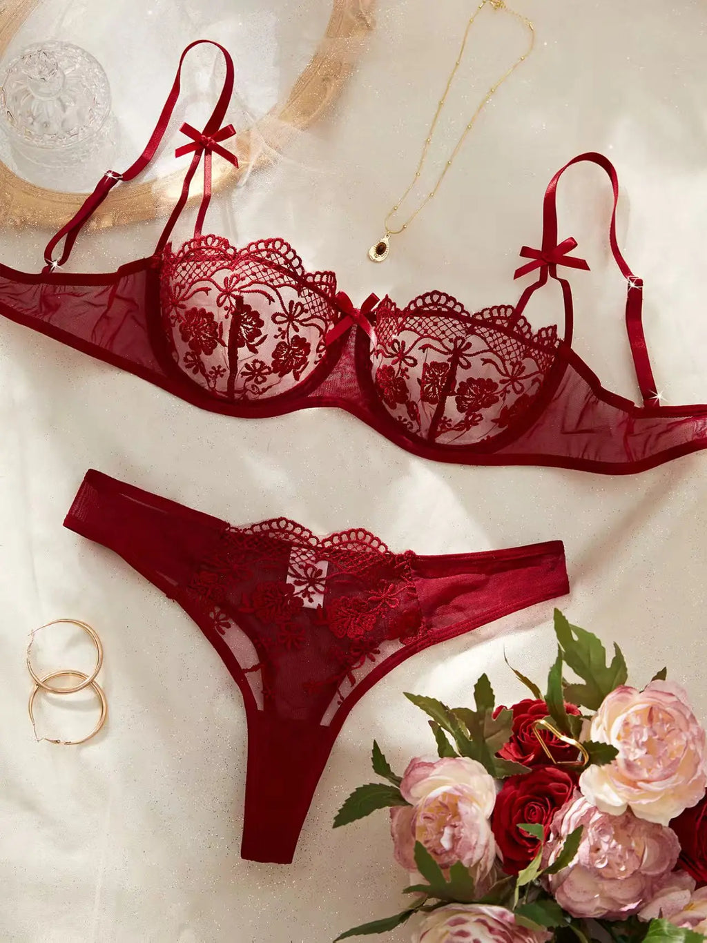 Floral embroidered lingerie set - product image 5