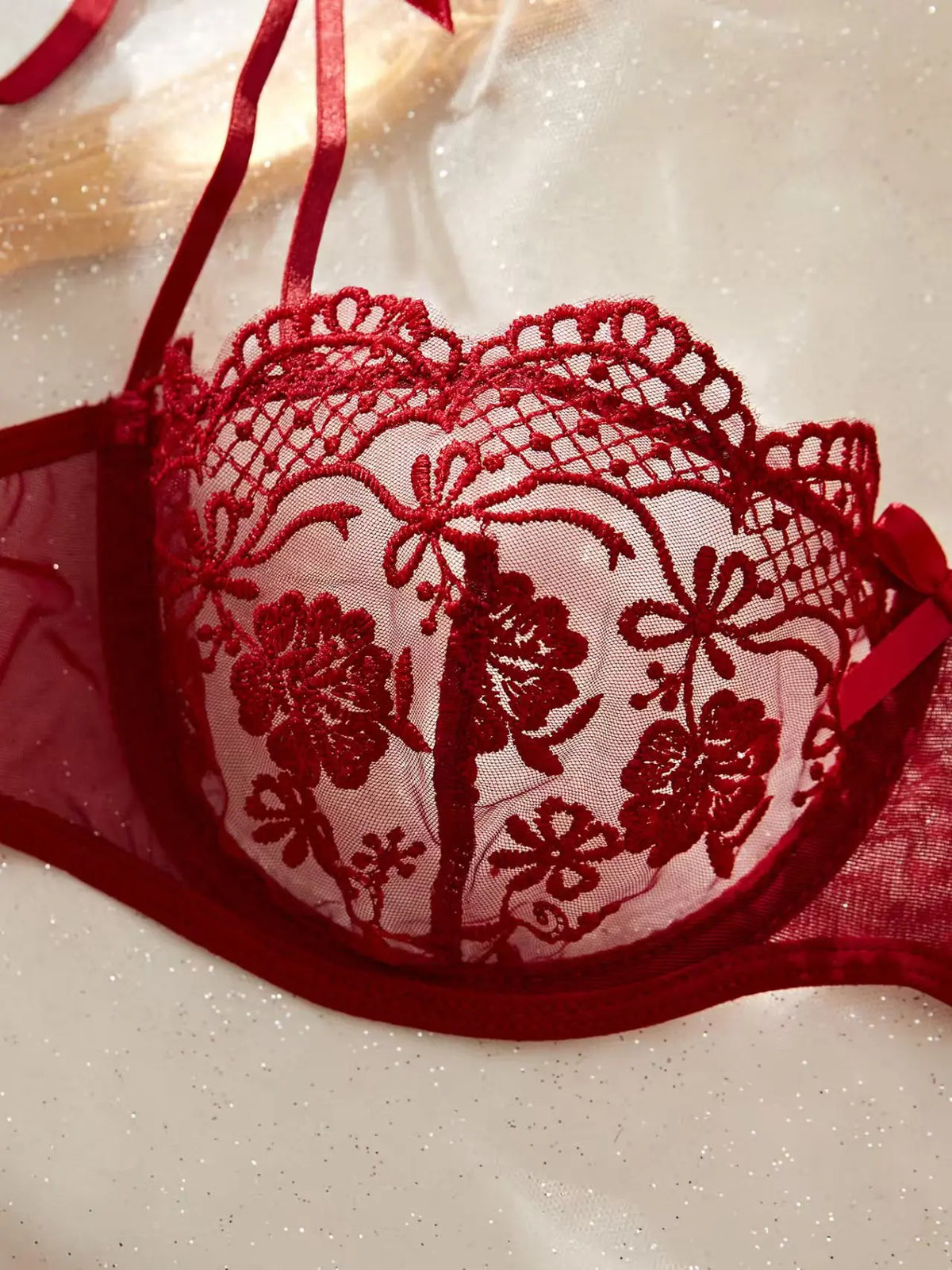 Floral embroidered lingerie set - product image 6