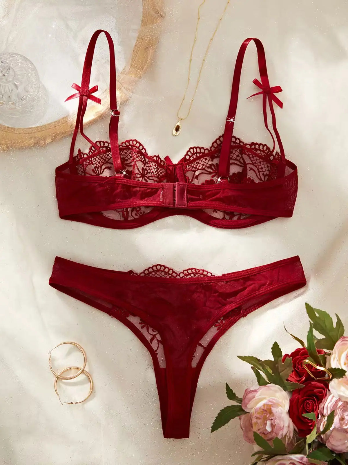 Floral embroidered lingerie set - product image 8