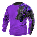 Vintage T-shirt Male Summer Long 3d Wolf Print T Shirts Tops 2023 Men Cotton Streetwear Oversized Clothing O-neck Graphic Tees